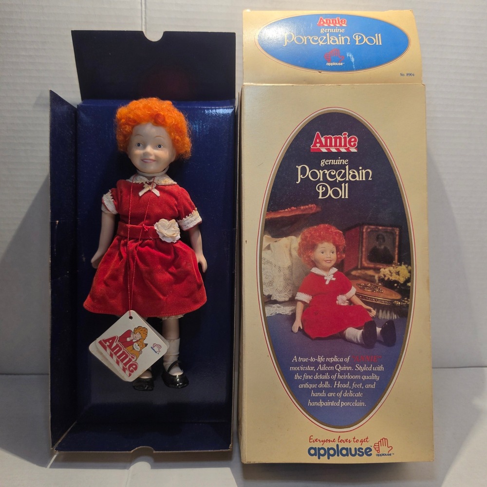 Vintage 1982 Applause Annie Porcelain Doll Aileen Quinn Movie Replica No 8904